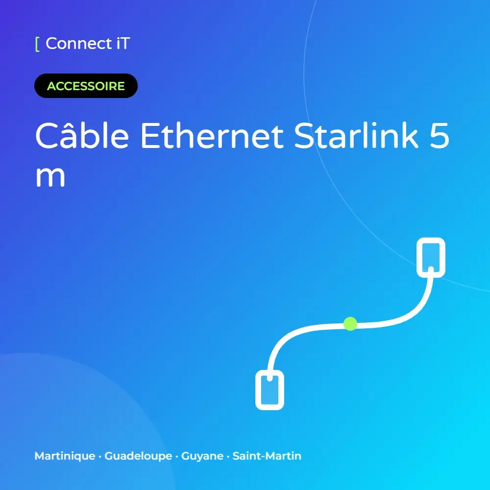 Câble Ethernet Starlink 5 m – CONNECT IT, Martinique